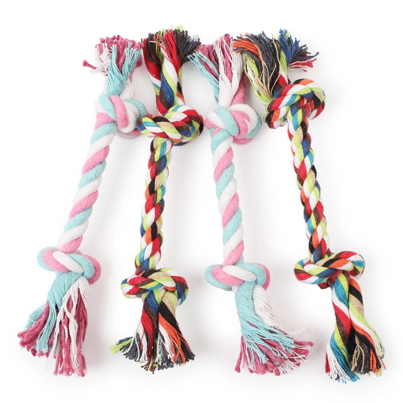Hundleksak – Tuggrep med Knutar av Bomull (15 & 21 cm)
