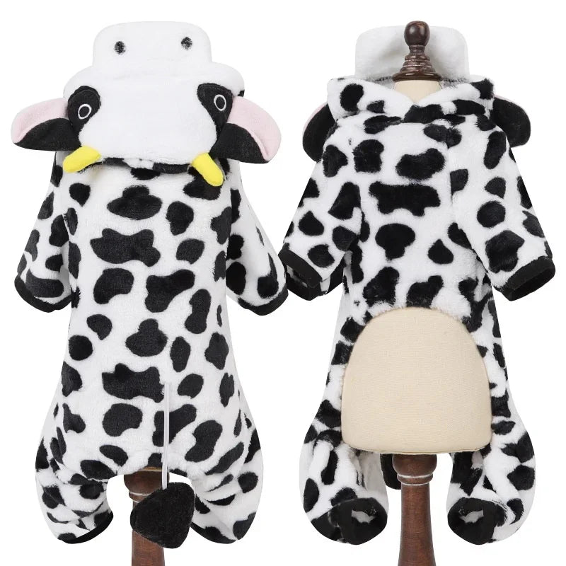 Husdjursdress djurmönster – varm fleece jumpsuit för hund & katt