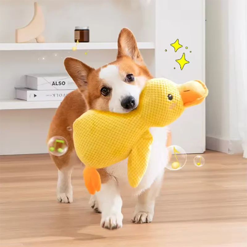 Gul ankplyschleksak för hund – Pip-pip & kramas | S, M & L