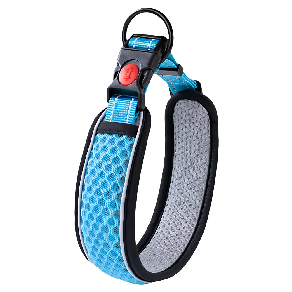 Justerbart hundhalsband med reflexer – andningsbart mesh
