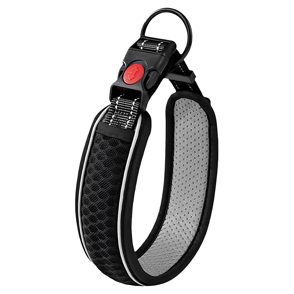 Justerbart hundhalsband med reflexer – andningsbart mesh