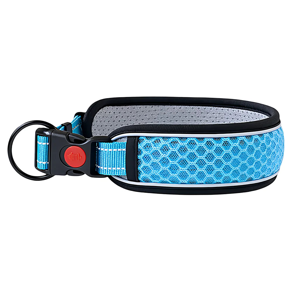 Justerbart hundhalsband med reflexer – andningsbart mesh