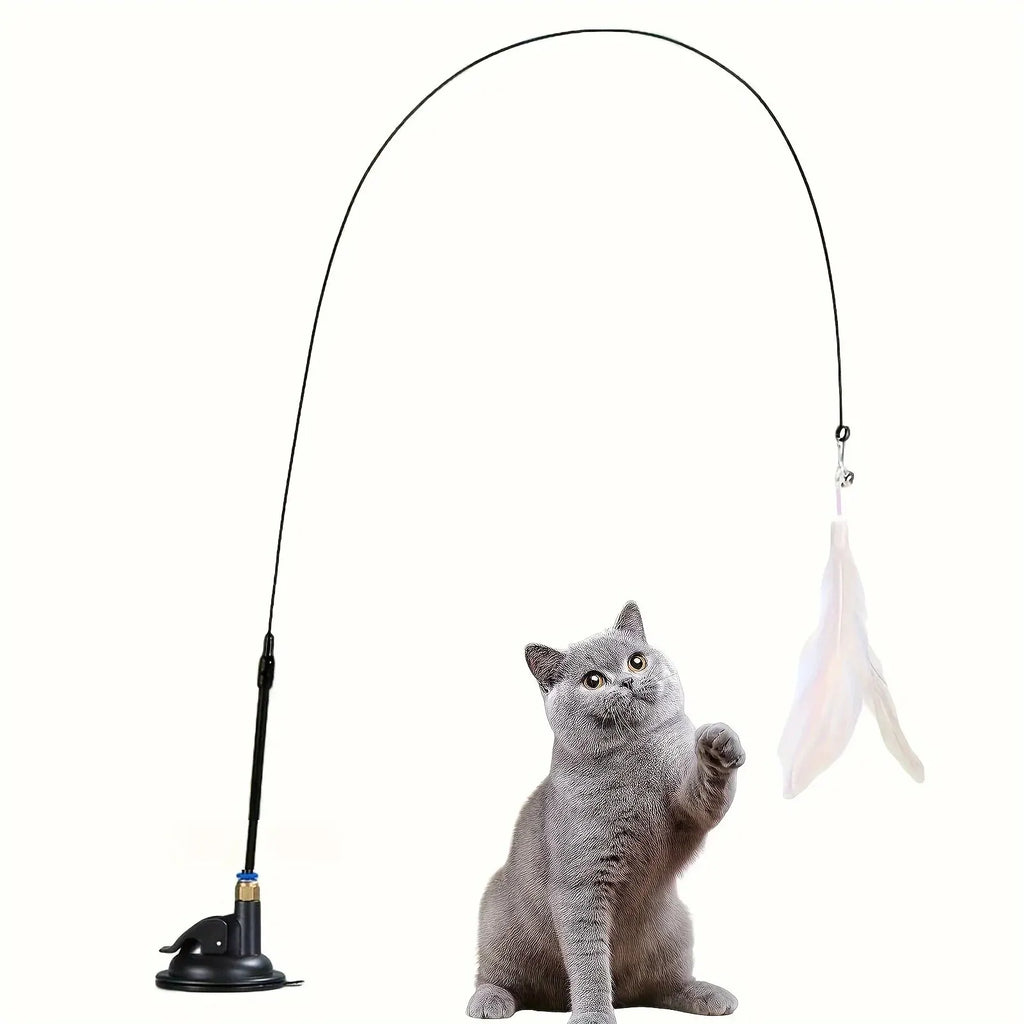 Kattmetsö med fjäder & bjällra – Sugkopp | Normal & Förstärkt