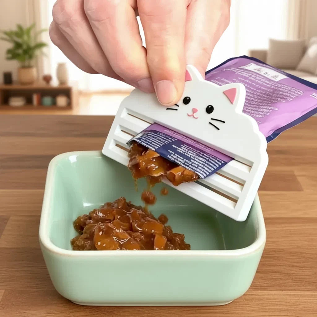 Kattmatpress – kläm ut allt ur våtmatspåsen