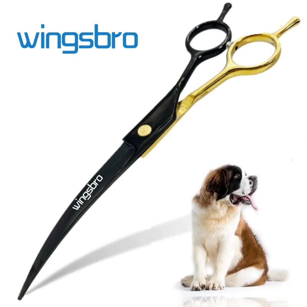 Professionell böjd pälsvårdssax för hund och katt – 19 cm