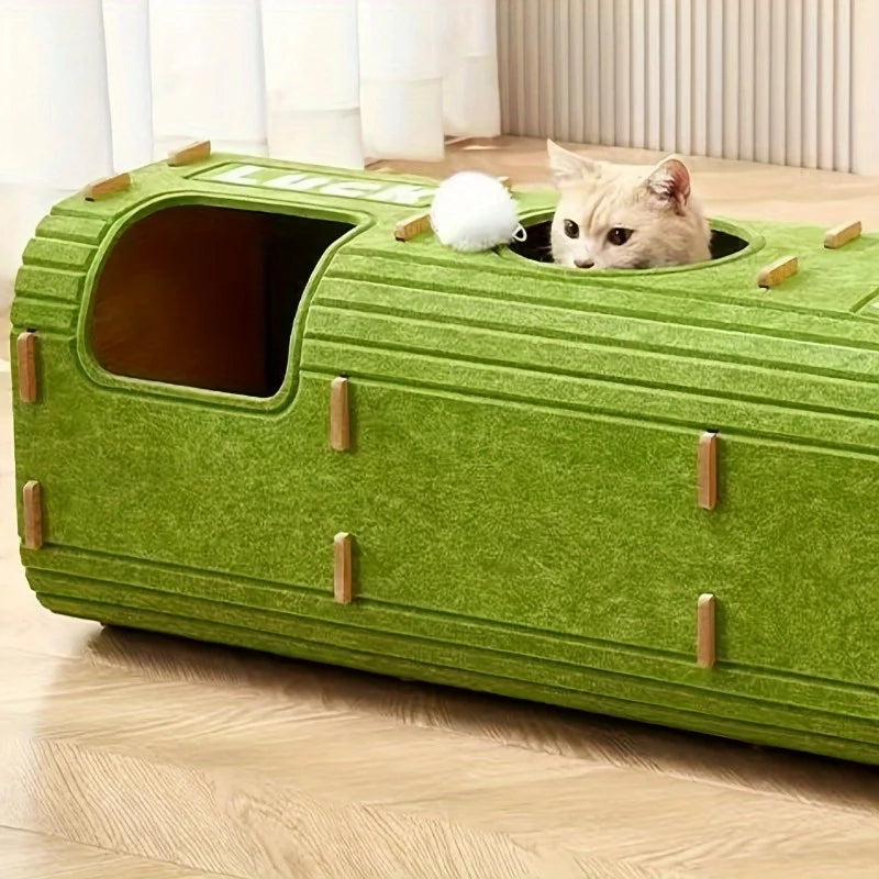 3D Trädformat Katttorn – Klöspålar, Hängande Leksaker & Filtkorg