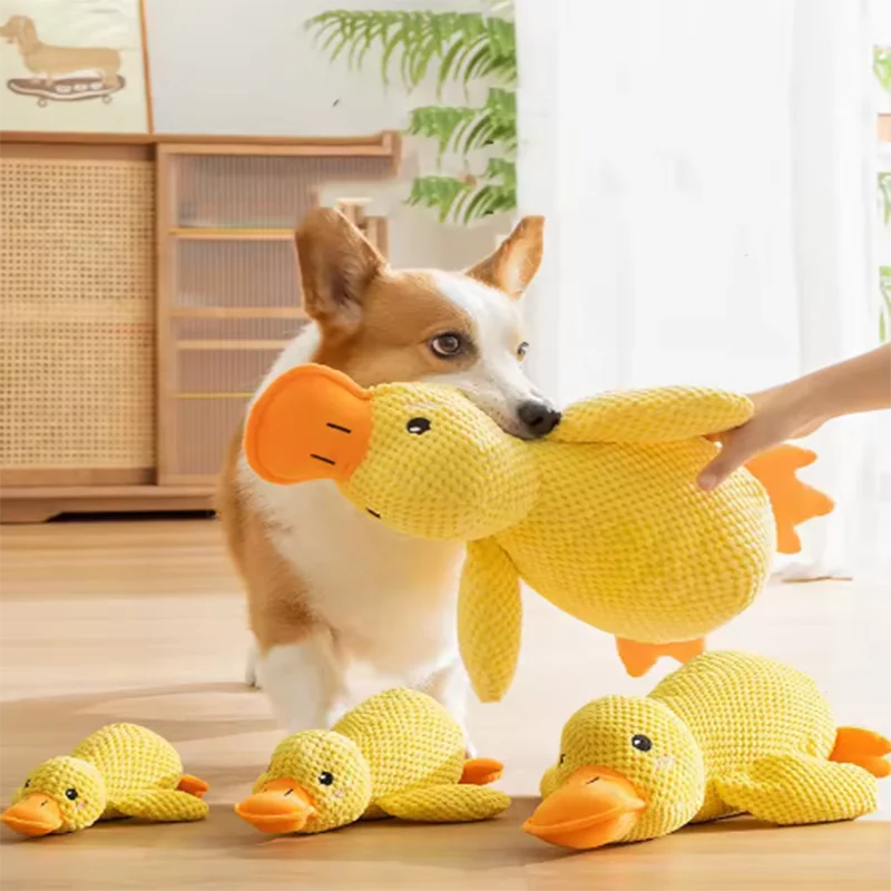 Gul ankplyschleksak för hund – Pip-pip & kramas | S, M & L