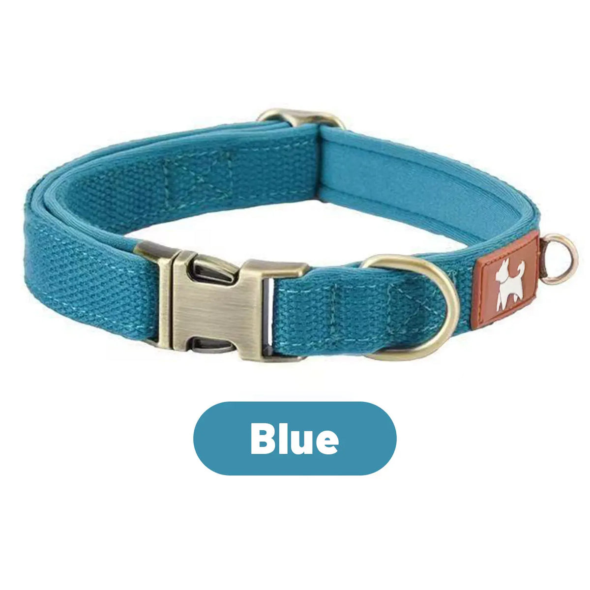 Justerbart hundhalsband med snabbspänne – vadderat polyester