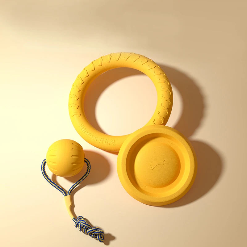 Hundleksaksset i EVA – Frisbee, Boll & Tuggleksak