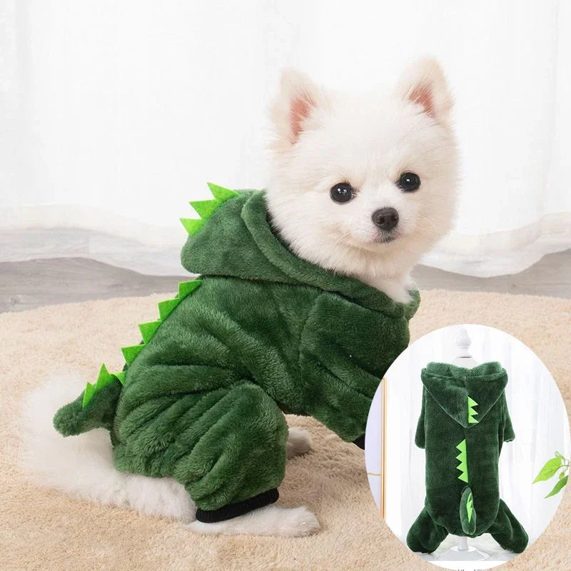 Husdjursdress djurmönster – varm fleece jumpsuit för hund & katt