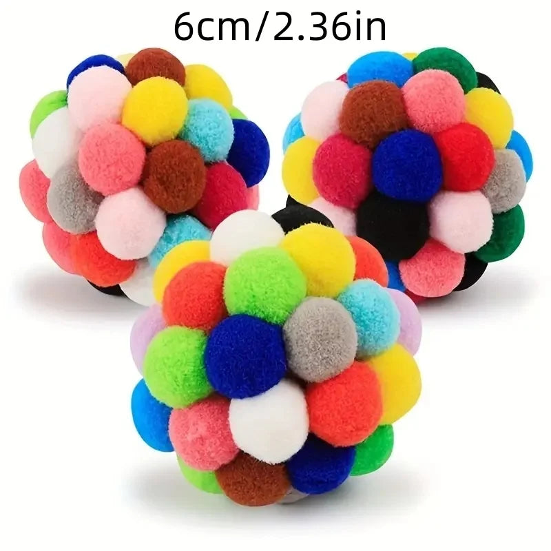 Kattleksaker – Plyscboll, Bjällerboll & Ullboll (1–3-pack)