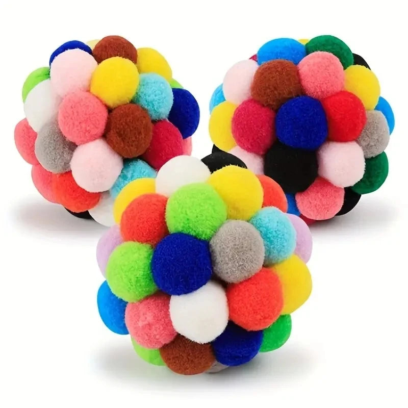 Kattleksaker – Plyscboll, Bjällerboll & Ullboll (1–3-pack)