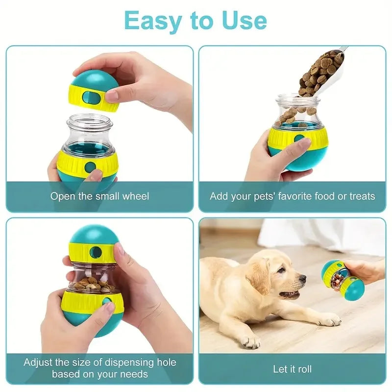 Interaktiv godisdispenser för hund – slow feeder-leksak i plast