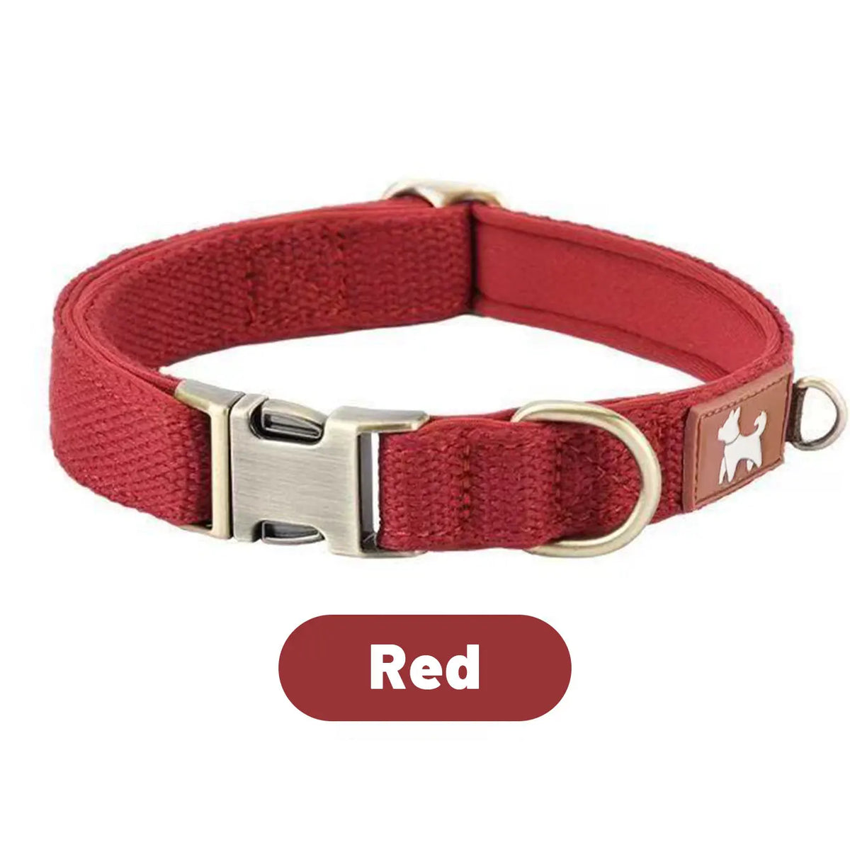 Justerbart hundhalsband med snabbspänne – vadderat polyester
