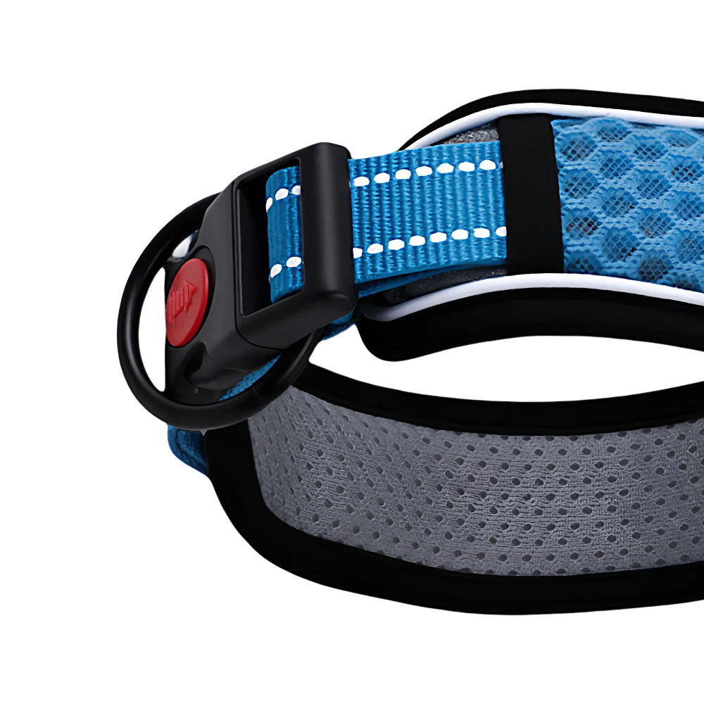 Justerbart hundhalsband med reflexer – andningsbart mesh
