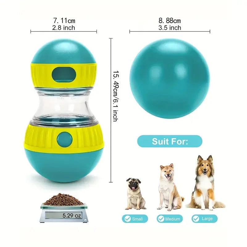 Interaktiv godisdispenser för hund – slow feeder-leksak i plast