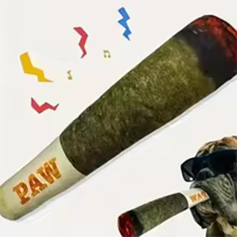 Hundleksak Cigarr i Plysch – Pip-leksak & Tuggleksak