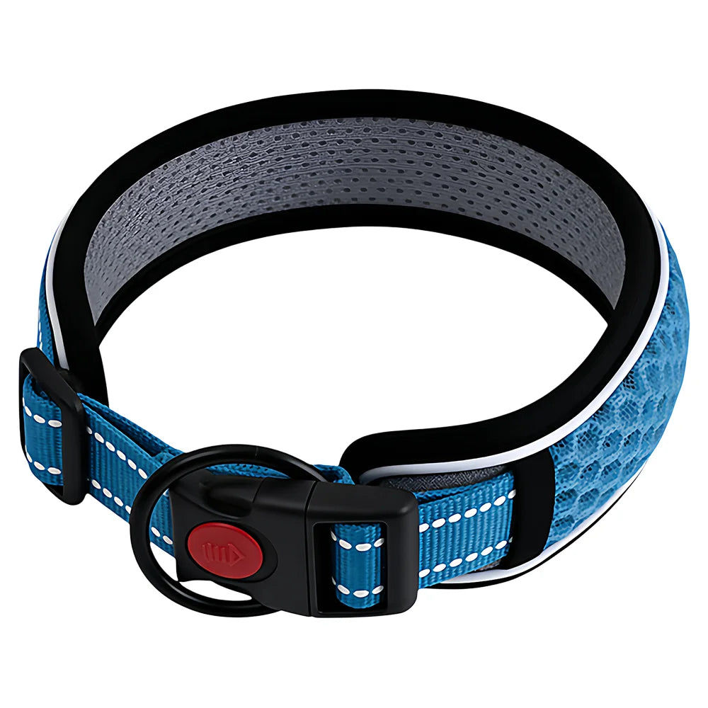 Justerbart hundhalsband med reflexer – andningsbart mesh