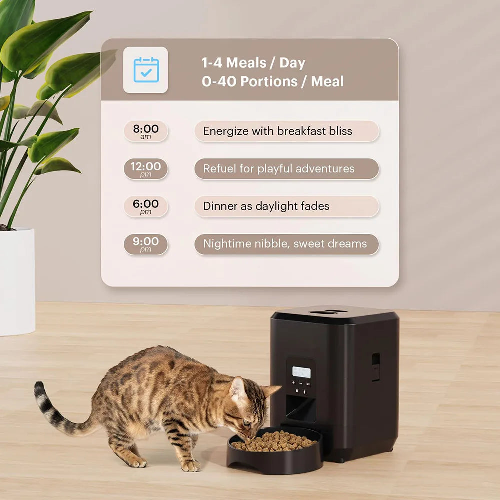 Smart automatisk husdjursmatare med timer – katt och hund