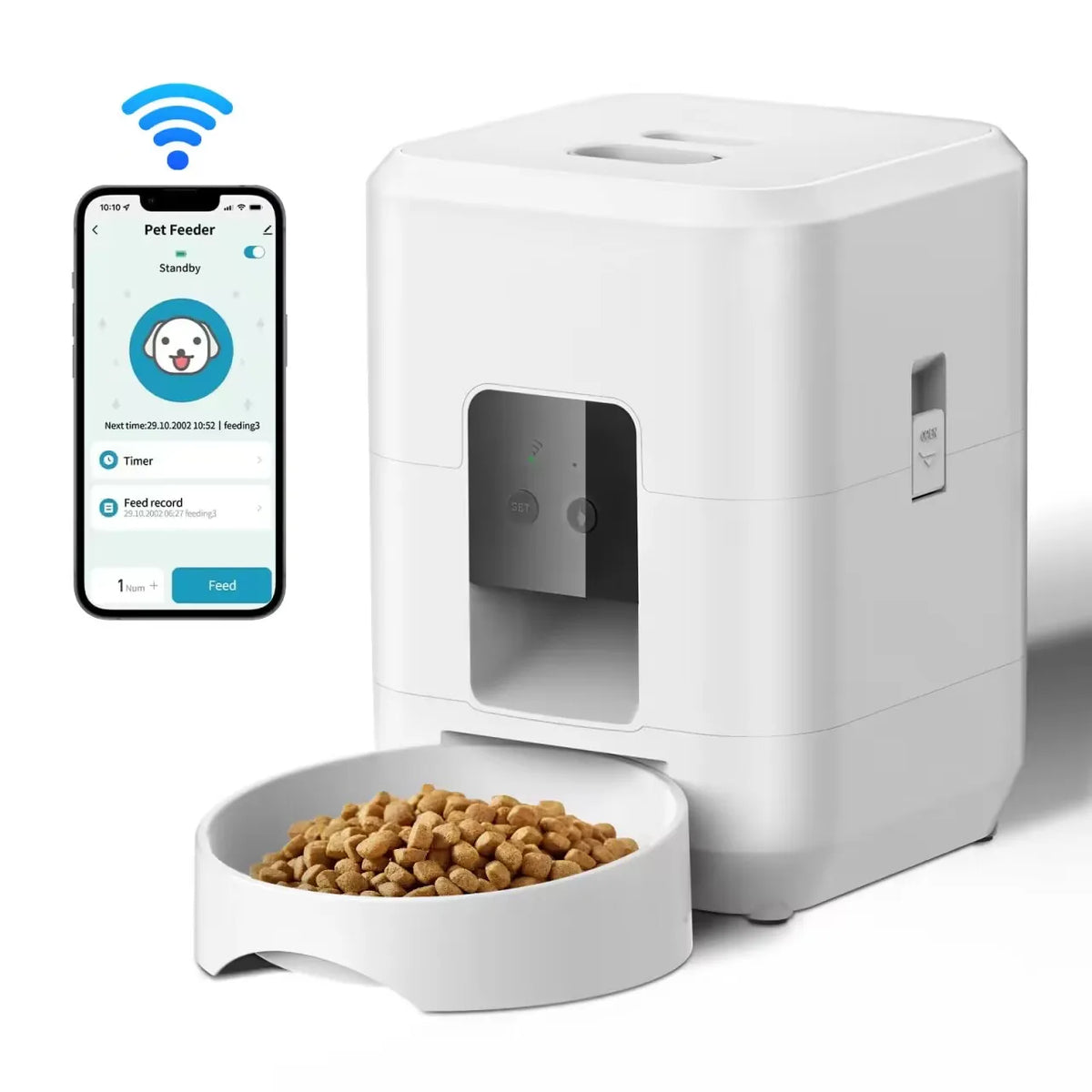 Smart automatisk husdjursmatare med timer – katt och hund