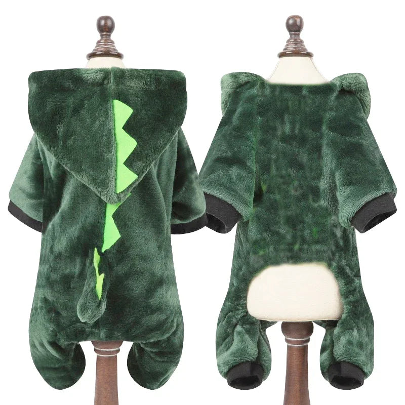 Husdjursdress djurmönster – varm fleece jumpsuit för hund & katt