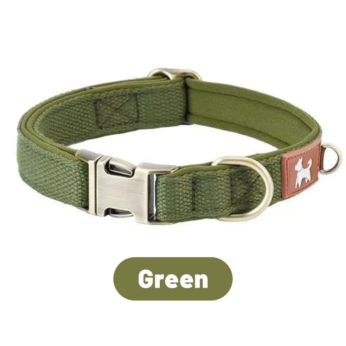 Justerbart hundhalsband med snabbspänne – vadderat polyester