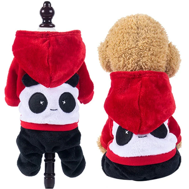 Husdjursdress djurmönster – varm fleece jumpsuit för hund & katt