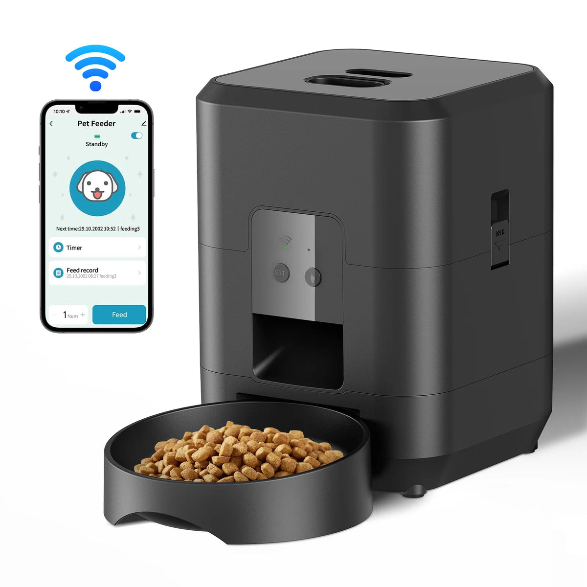 Smart automatisk husdjursmatare med timer – katt och hund